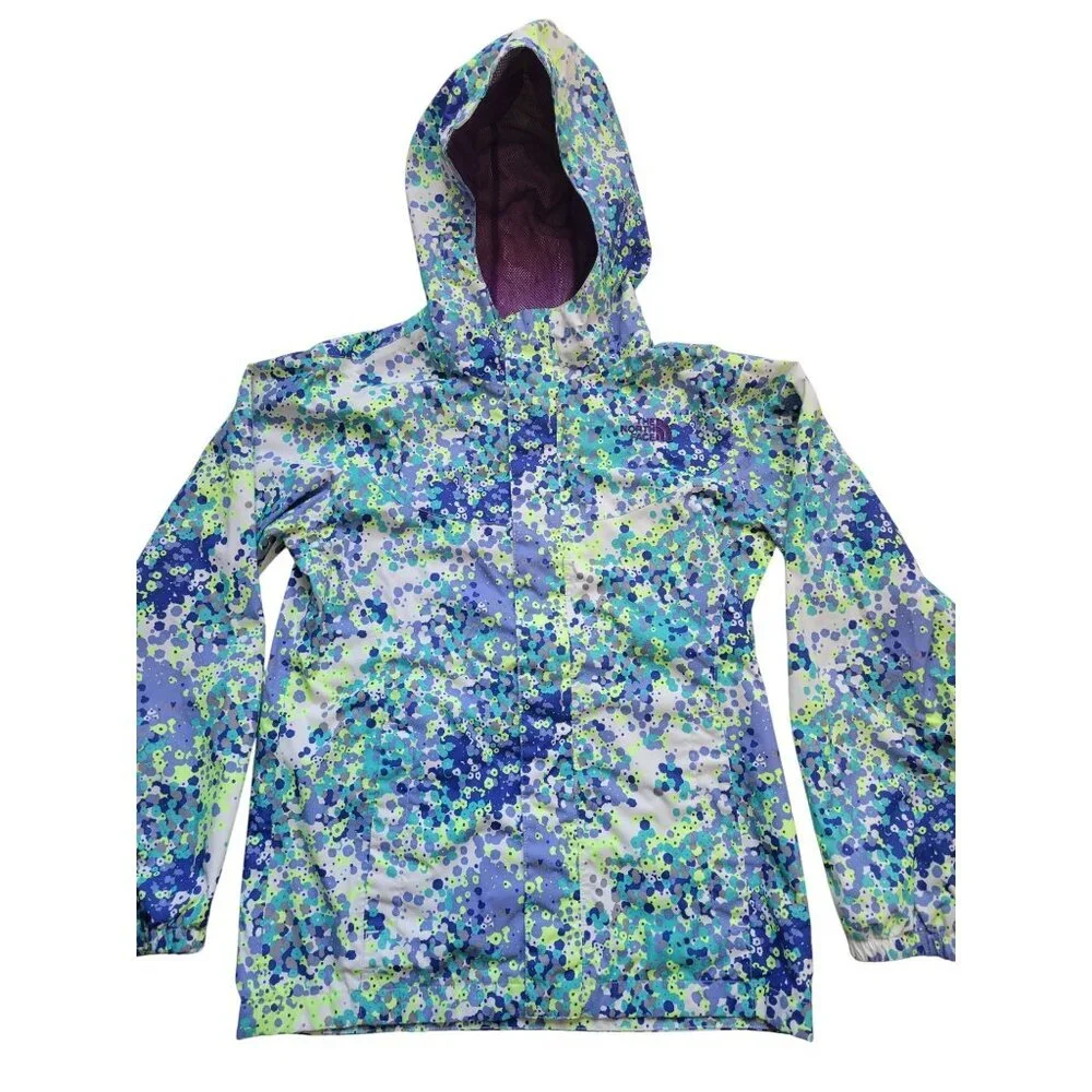 The North Face Multi Colored Hooded Lightweight Girl Jacket Size L Outer Wear - Picture 2 of 9